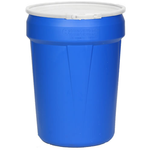 10 Gallon Blue Open Head Poly Drum with Metal Lever-Lock Ring