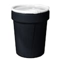 40 Gallon Black Open Head Poly Drum with Plastic Lever-Lock Ring