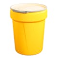 40 Gallon Yellow Open Head Poly Drum with Metal Lever-Lock Ring
