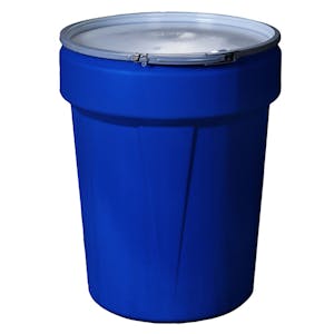 40 Gallon Blue Open Head Poly Drum with Metal Lever-Lock Ring