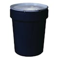 40 Gallon Black Open Head Poly Drum with Metal Lever-Lock Ring
