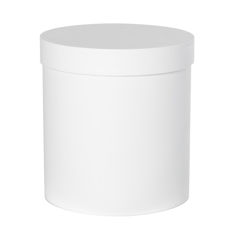 White Roundabout Container with Lid
