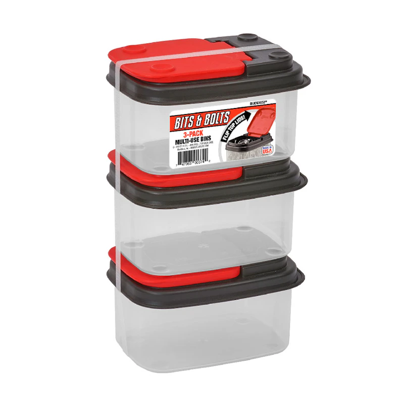 0.6 Quart Buddeez® Bits & Bolts Storage Bins - Pack of 3