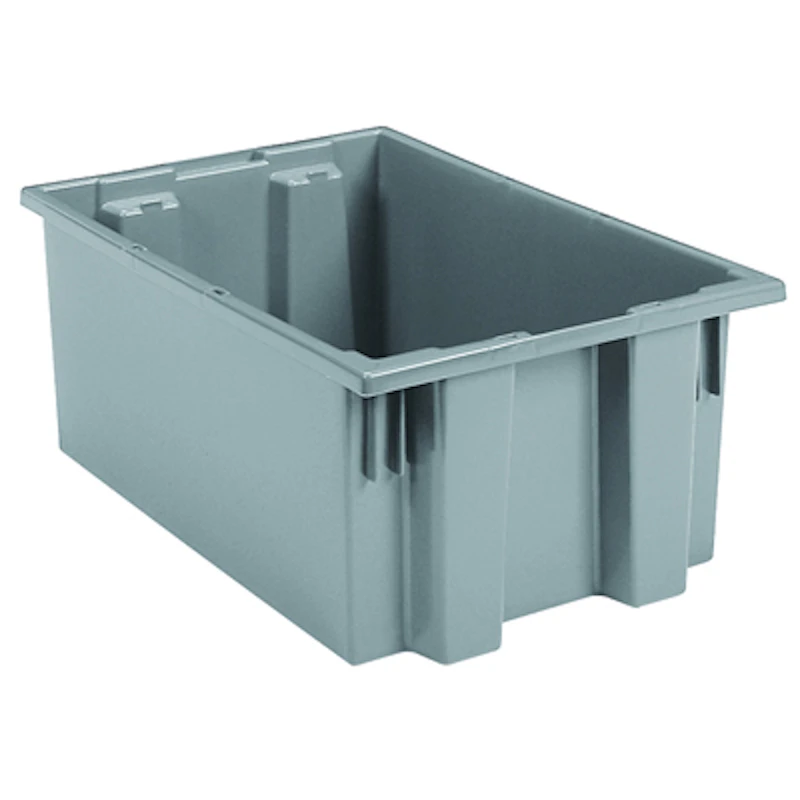 19-1/2" L x 15-1/2" W x 10" Hgt. Gray Akro-Mils® Nest & Stack Container