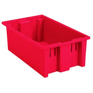18" L x 11" W x 6" Hgt. Red Akro-Mils® Nest & Stack Container