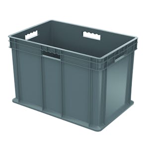24" L x 16" W x 16" Hgt. Akro-Mils® Straight-Walled Gray Container w/Solid Sides & Base