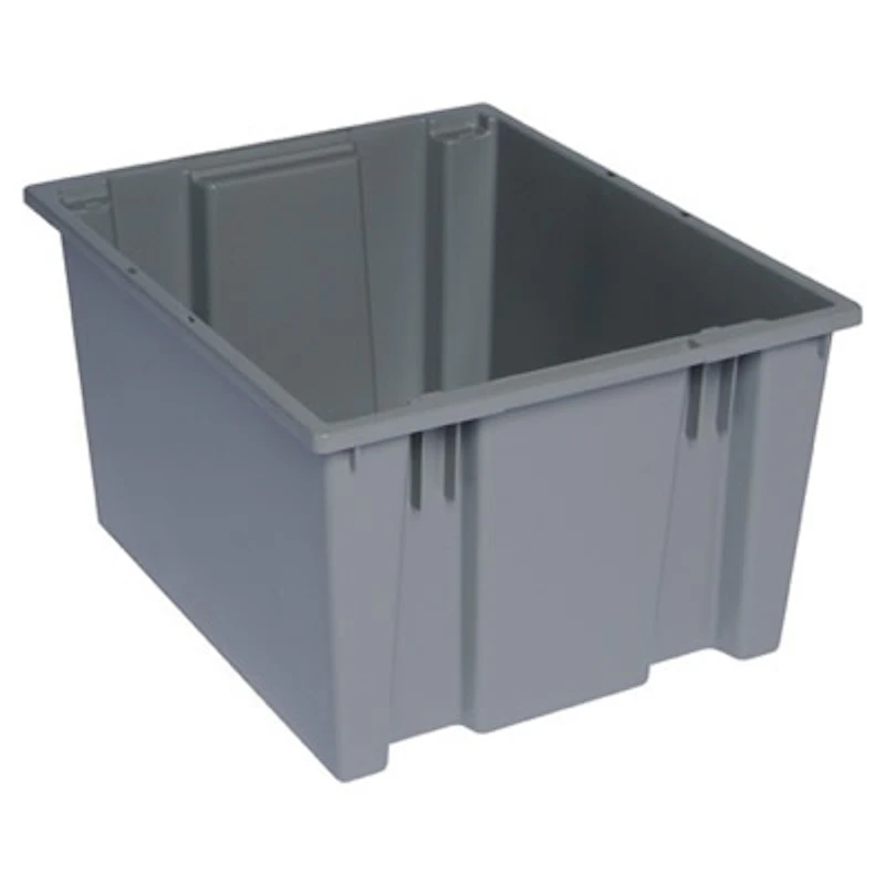 19-1/2" L x 15-1/2" W x 13" Hgt. Gray Quantum® Stack & Nest Tote