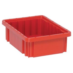 Red Dividable Grid Container - 10-7/8" L x 8-1/4" W x 3-1/2" Hgt.