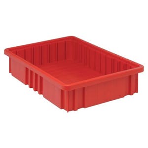 Red Dividable Grid Container - 16-1/2" L x 10-7/8" W x 3-1/2" Hgt.