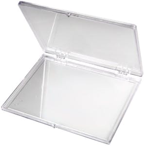 Square Clear Plastic Hinged Boxes - 9-1/2″ x 6-1/4″ x 1-9/16″