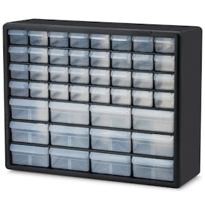 44 Drawer Black Plastic Storage Cabinet 20" L x 6-3/8" W x 15-13/16" Hgt.