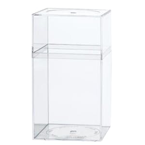 Clear Plastic Box with Removable Lid 3-7/16" L x 3-7/16" W x 6-5/16" Hgt.