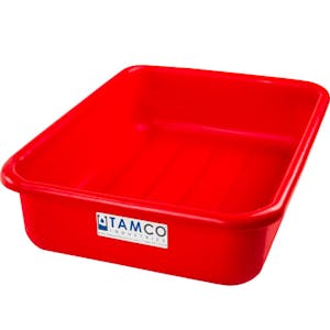 20-3/4" L x 15-1/2" W x 5-1/4" Hgt. Red Polyethylene Tamco® Tote Pan