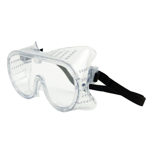 Clear Perforated Protective Safety Goggles with Rubber Strap
