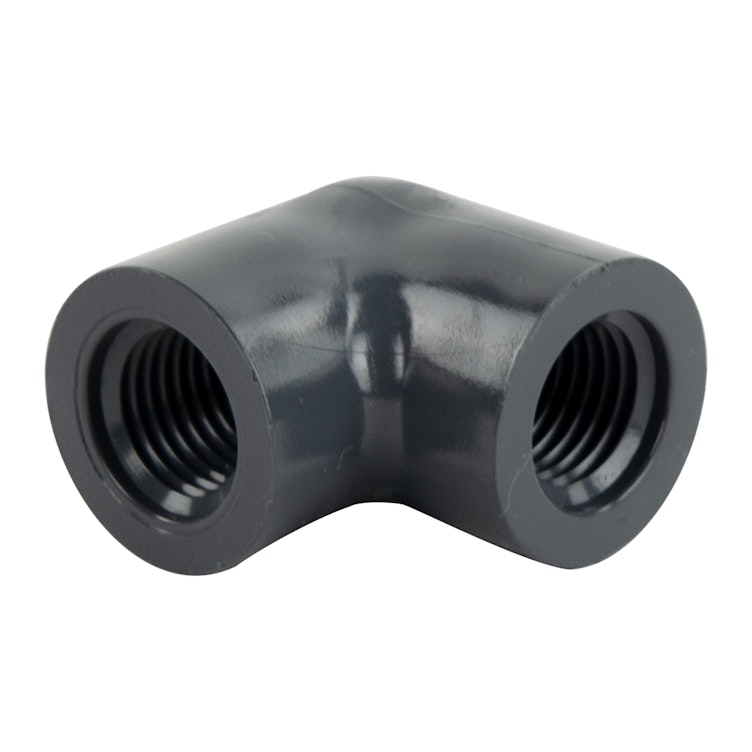 1/4" Schedule 80 Gray PVC Threaded 90° Elbow