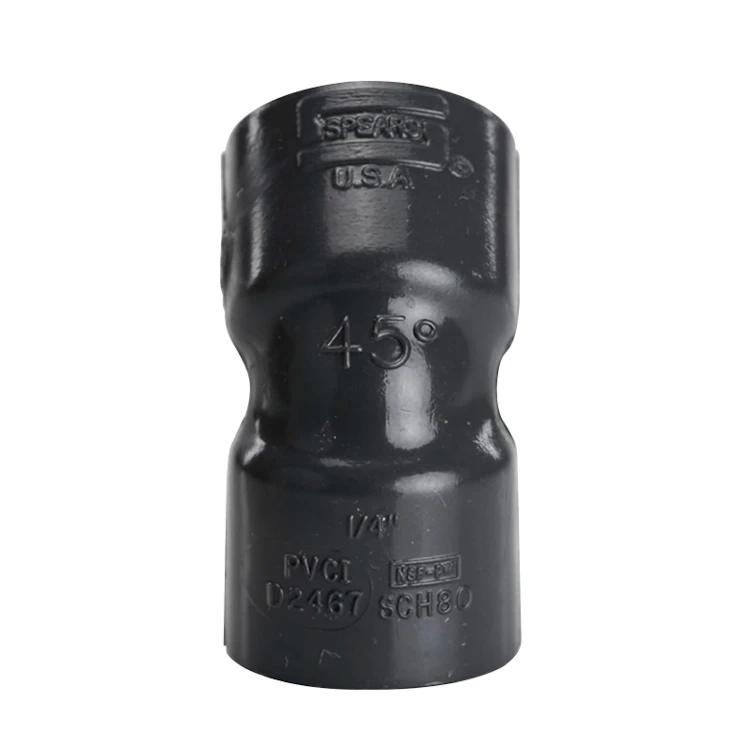 1/4" NPT Schedule 80 Gray PVC Threaded 45° Elbow