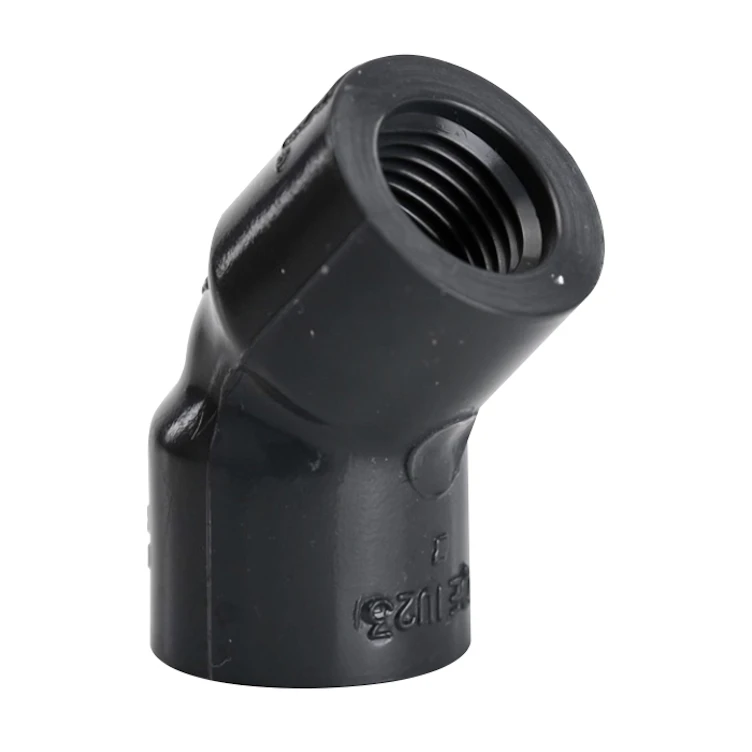 1/4" NPT Schedule 80 Gray PVC Threaded 45° Elbow