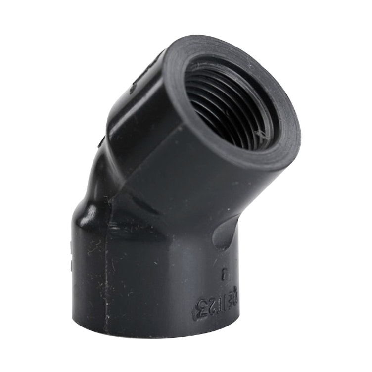 3/8" NPT Schedule 80 Gray PVC Threaded 45° Elbow