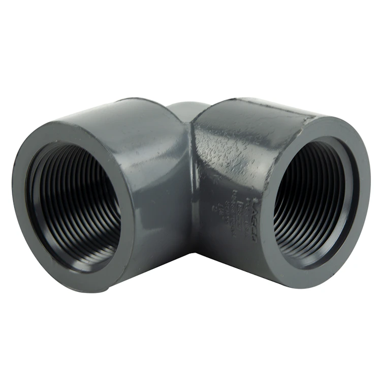 1-1/4" Schedule 80 Gray PVC Threaded 90° Elbow