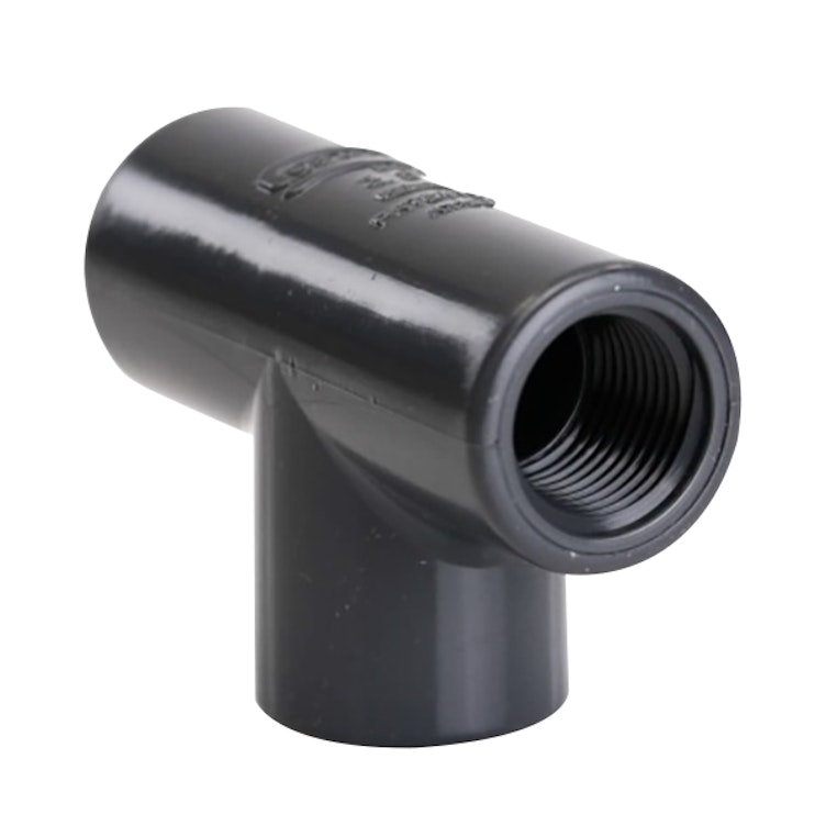 3/8" Schedule 80 Gray PVC Threaded Tee