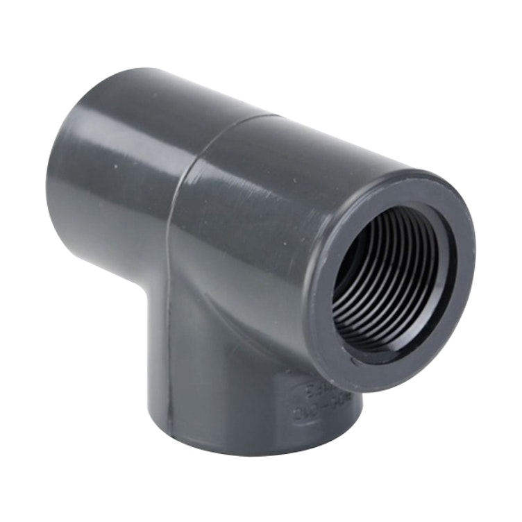 1" Schedule 80 Gray PVC Threaded Tee