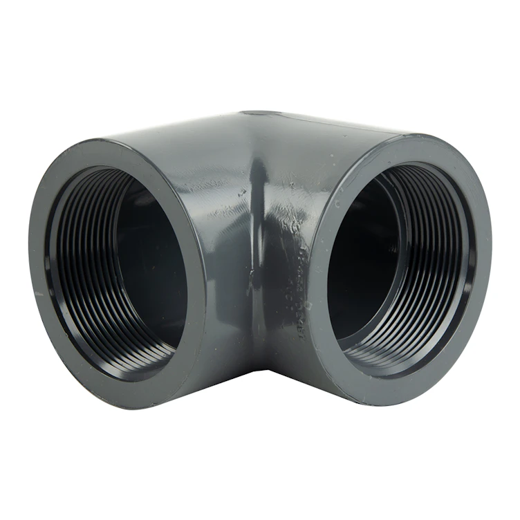 2" Schedule 80 Gray PVC Threaded 90° Elbow