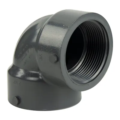 2-1/2" Schedule 80 Gray PVC Threaded 90° Elbow