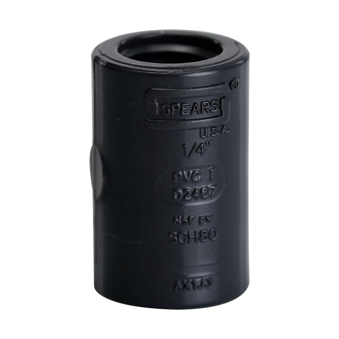 1/4" Schedule 80 Gray PVC Threaded Coupling