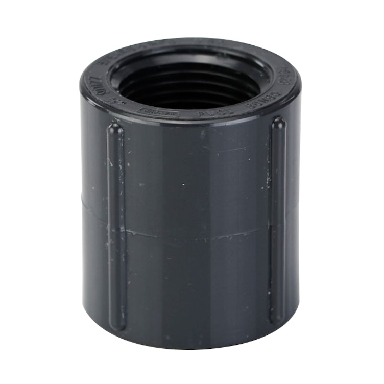 3/4" Schedule 80 Gray PVC Threaded Coupling