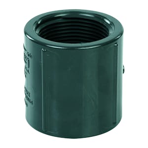 1-1/4" Schedule 80 Gray PVC Threaded Coupling