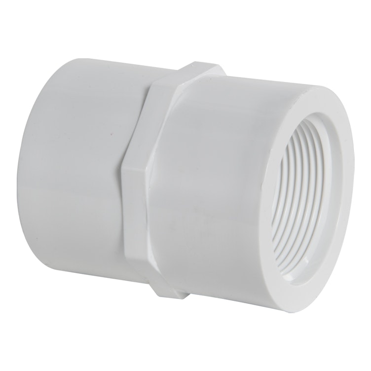1/2" Schedule 40 White PVC Threaded Female Coupling