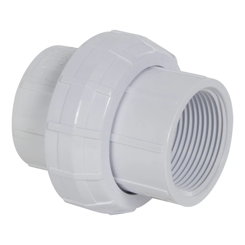 1-1/4" Schedule 40 White PVC Threaded Union
