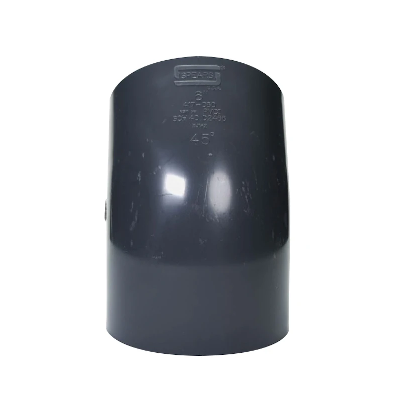 6" Schedule 40 Gray PVC Socket 45° Elbow