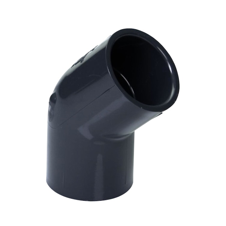 1" Schedule 40 Gray PVC Socket 45° Elbow