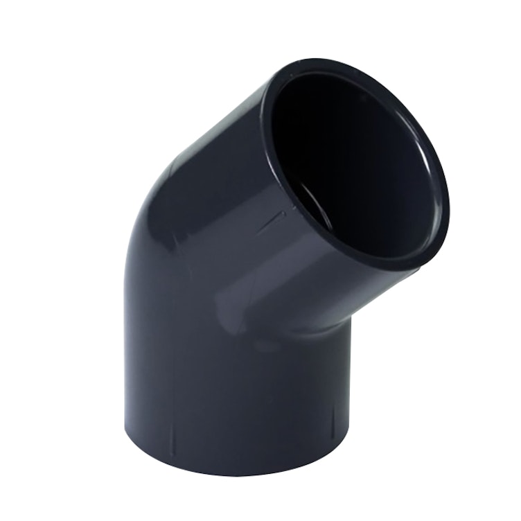 1-1/4" Schedule 40 Gray PVC Socket 45° Elbow