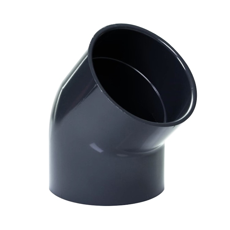 4" Schedule 40 Gray PVC Socket 45° Elbow