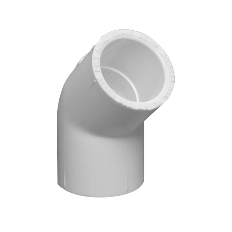 1/2" Schedule 40 White PVC Socket 45° Elbow