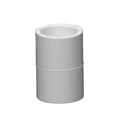 1/2" Schedule 40 White PVC Socket Coupling