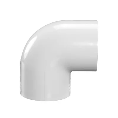 2-1/2" Schedule 40 White PVC Socket 90° Elbow