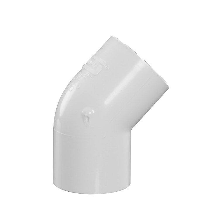 1-1/4" Schedule 40 White PVC Socket 45° Elbow