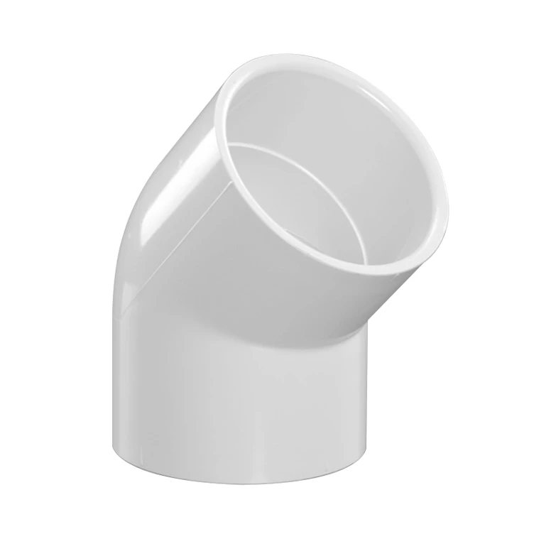 3" Schedule 40 White PVC Socket 45° Elbow