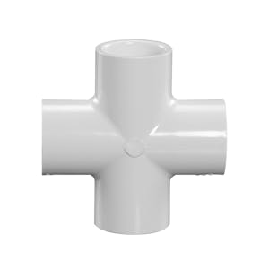 1" Schedule 40 White PVC Socket Cross
