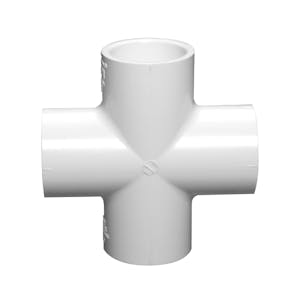 1-1/4" Schedule 40 White PVC Socket Cross