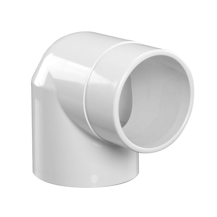 4" Schedule 40 White PVC Socket x Spigot 90° Street Elbow