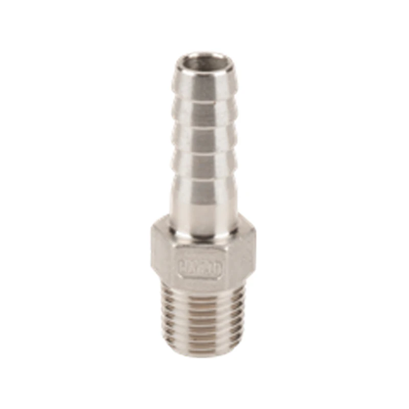 1/4" MNPT x 3/8" Hose Barb 316 Stainless Steel Adapter