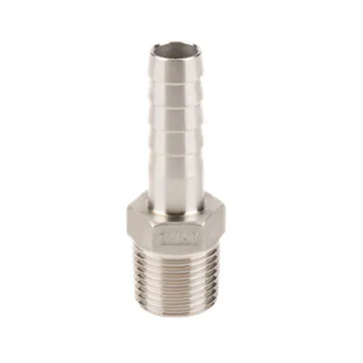 1/2" MNPT x 1/2" Hose Barb 316 Stainless Steel Adapter