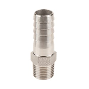 1/2" MNPT x 3/4" Hose Barb 316 Stainless Steel Adapter