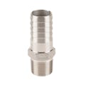 3/4" MNPT x 1" Hose Barb 316 Stainless Steel Adapter