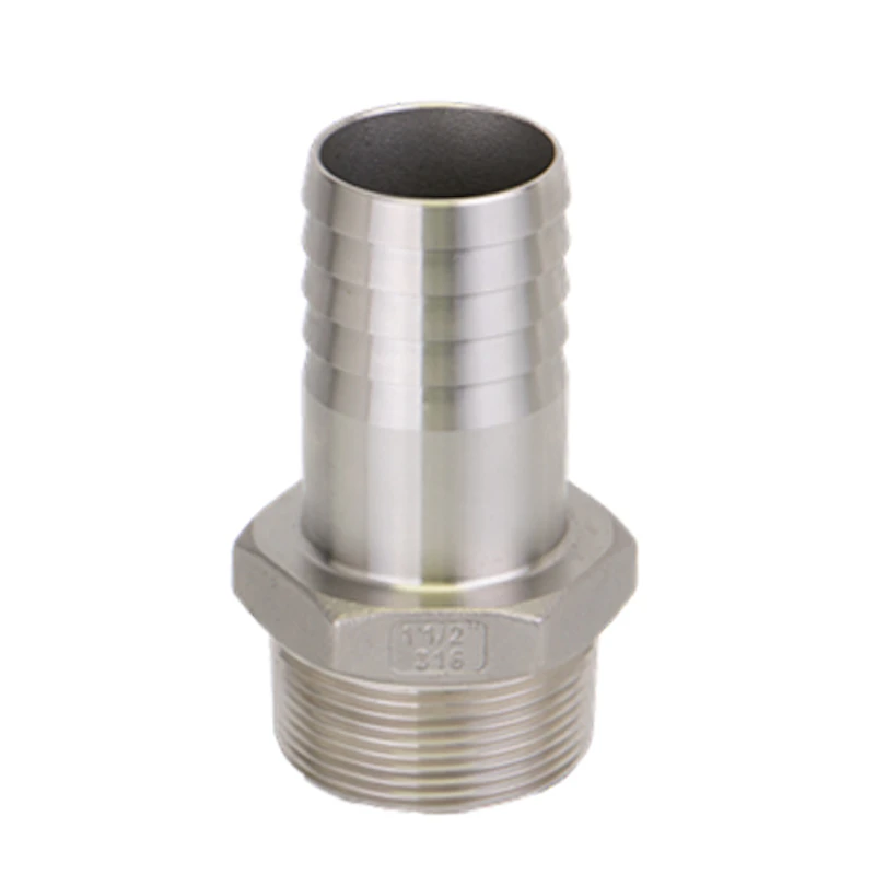 1-1/2" MNPT x 1-1/2" Hose Barb 316 Stainless Steel Adapter