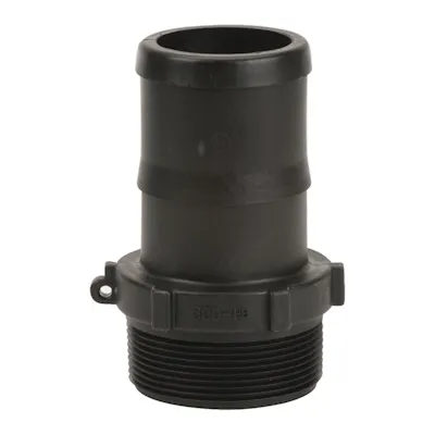 3" MNPT x 3" Hose Barb Banjo® Black Fiberglass-Reinforced Polypropylene Adapter